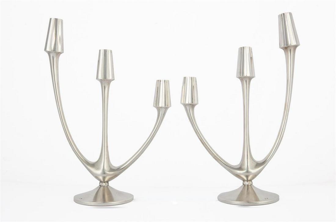 A pair of Spanish silver three light candelabra (1 of 5)