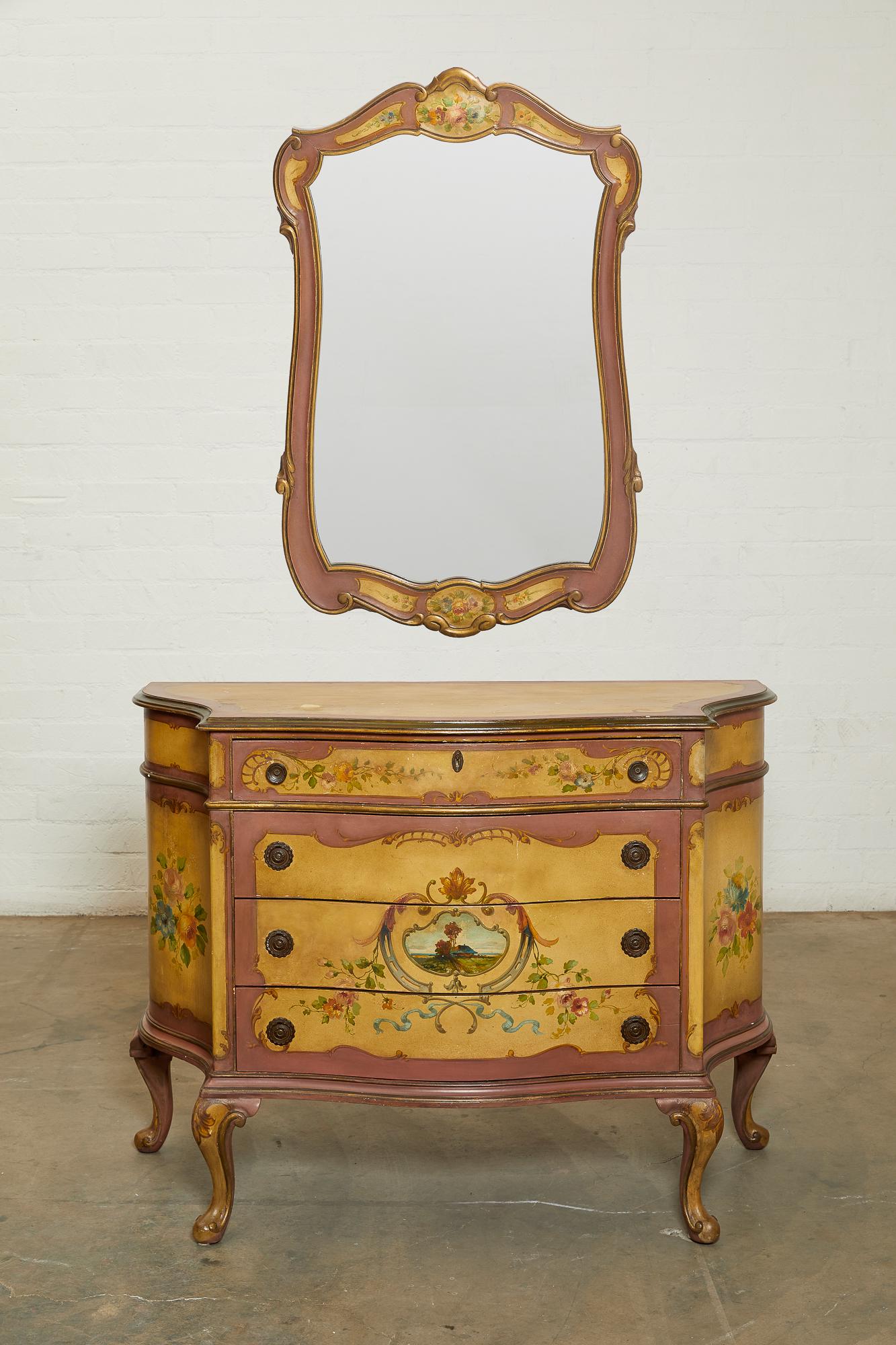 An Italian Rococo style  painted commode & mirror (1 of 5)
