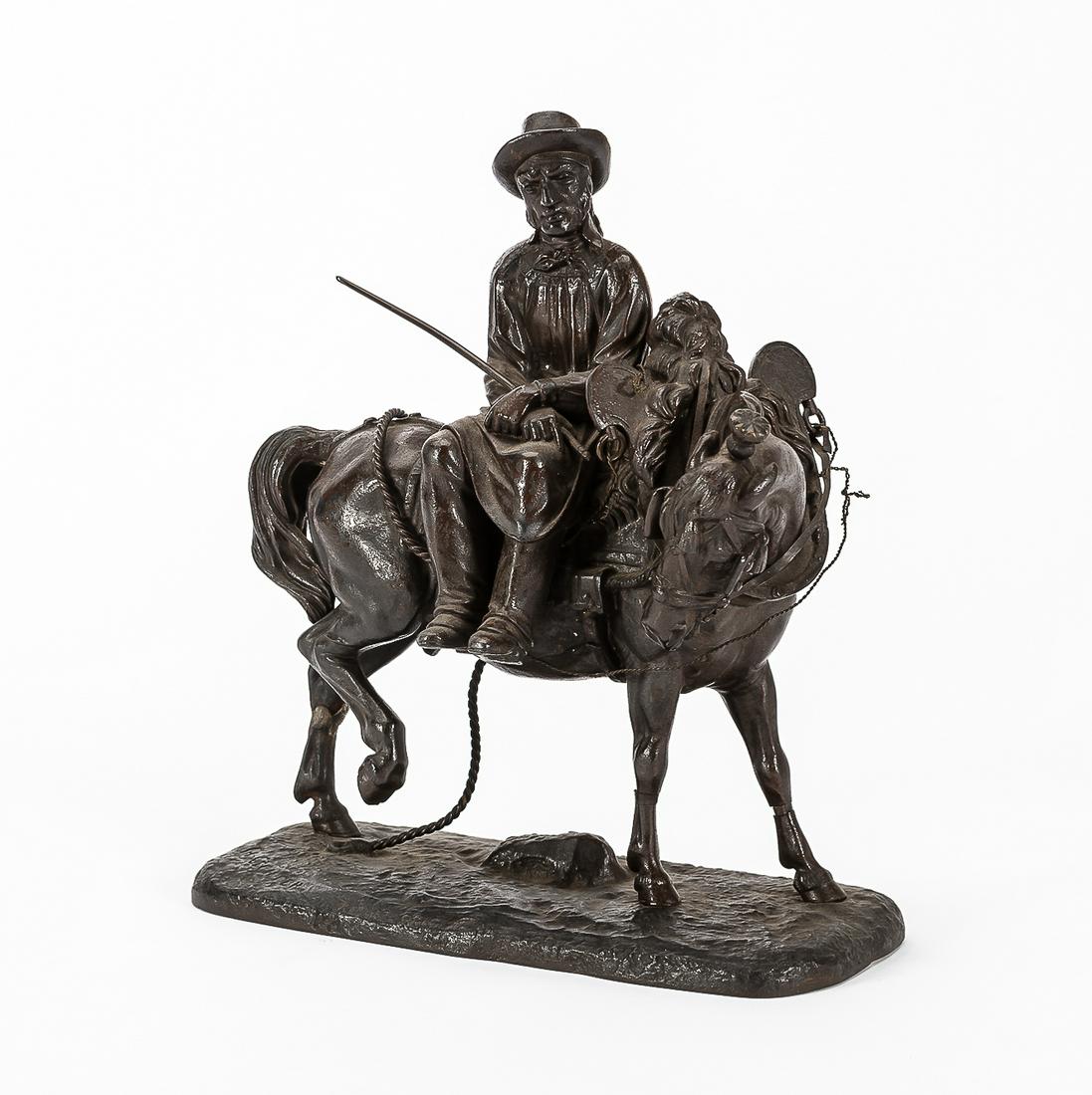 Continental cast iron model of a man on horseback (1 of 5)