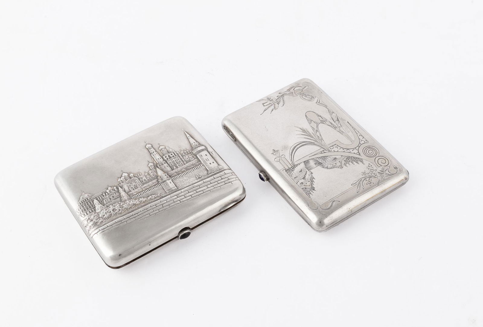 Two Russian silver cigarette cases (1 of 7)