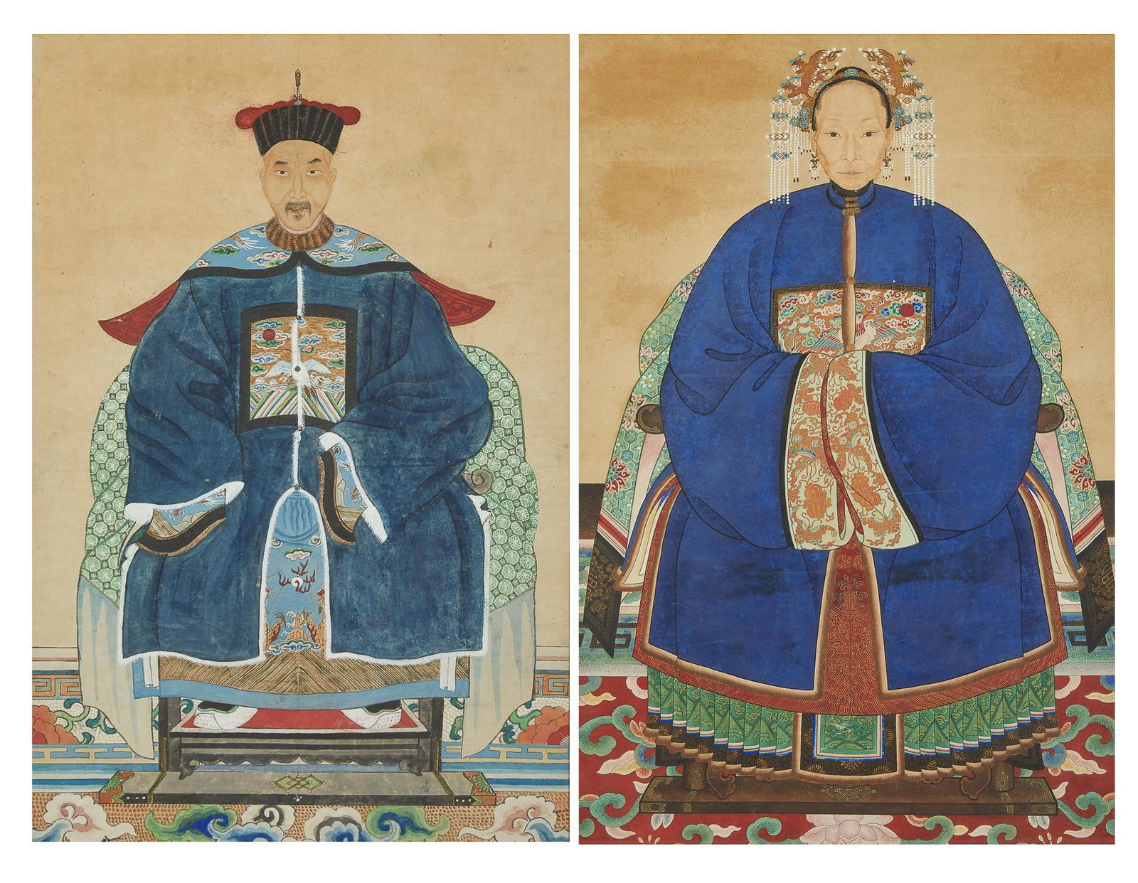 A pair of Chinese ancestor portraits (1 of 7)