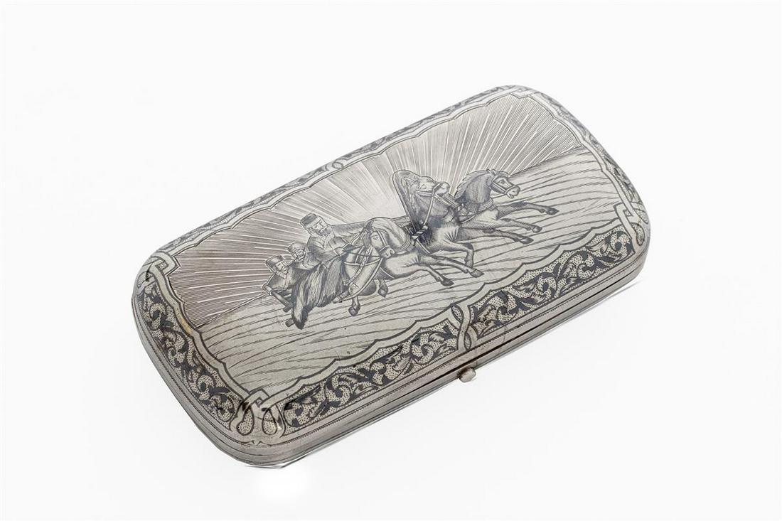 A Russian silver and niello cheroot case (1 of 6)