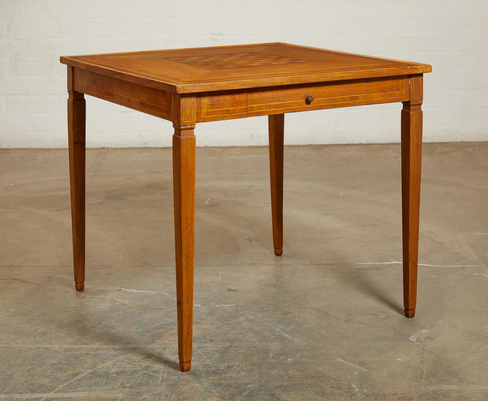 A Neoclassical style inlaid walnut games table (1 of 6)
