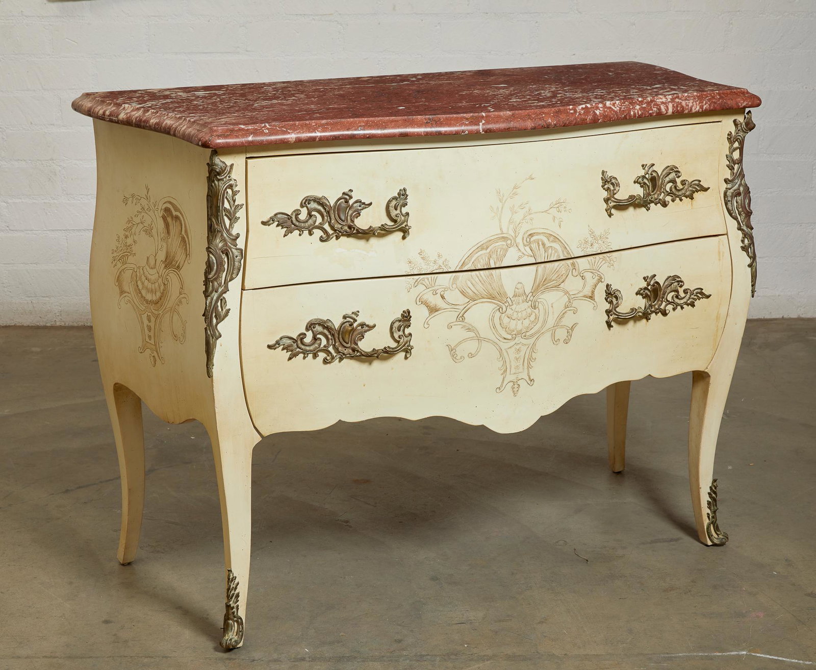 A Louis XV style painted commode (1 of 5)