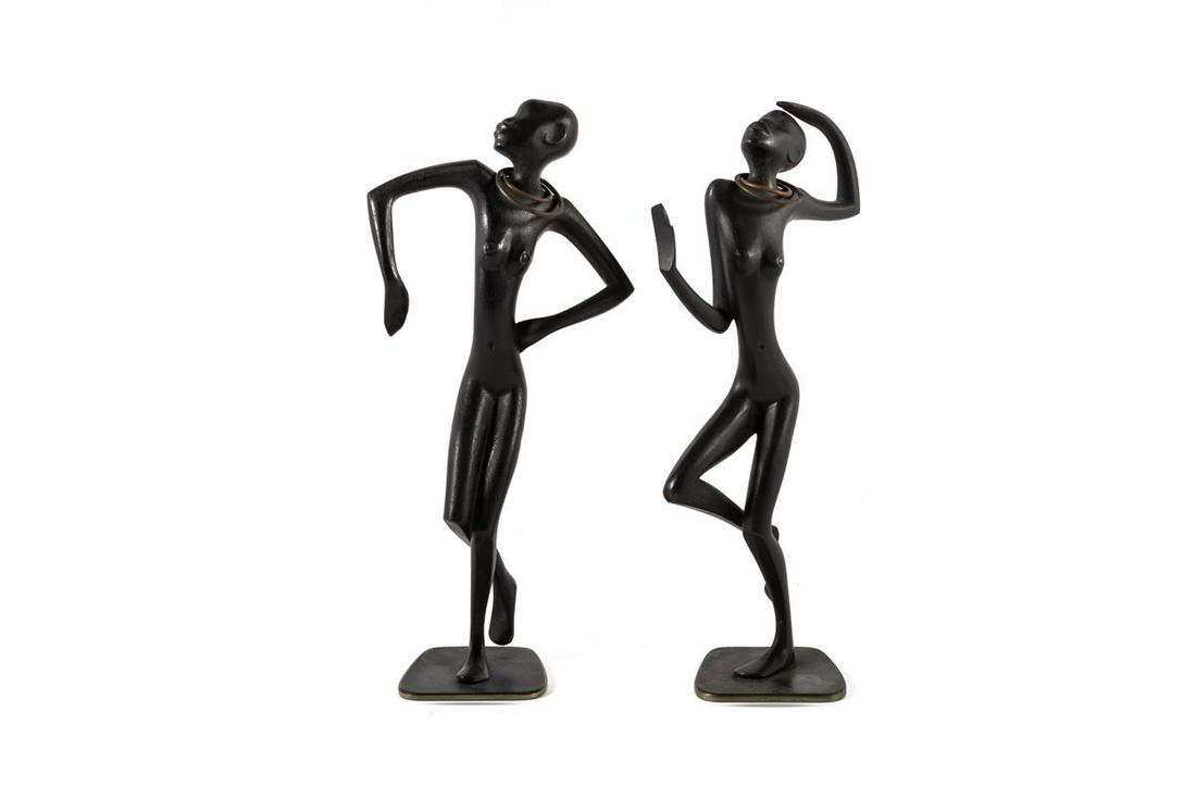 Pair of Hagenauer bronze models of dancing figures (1 of 6)