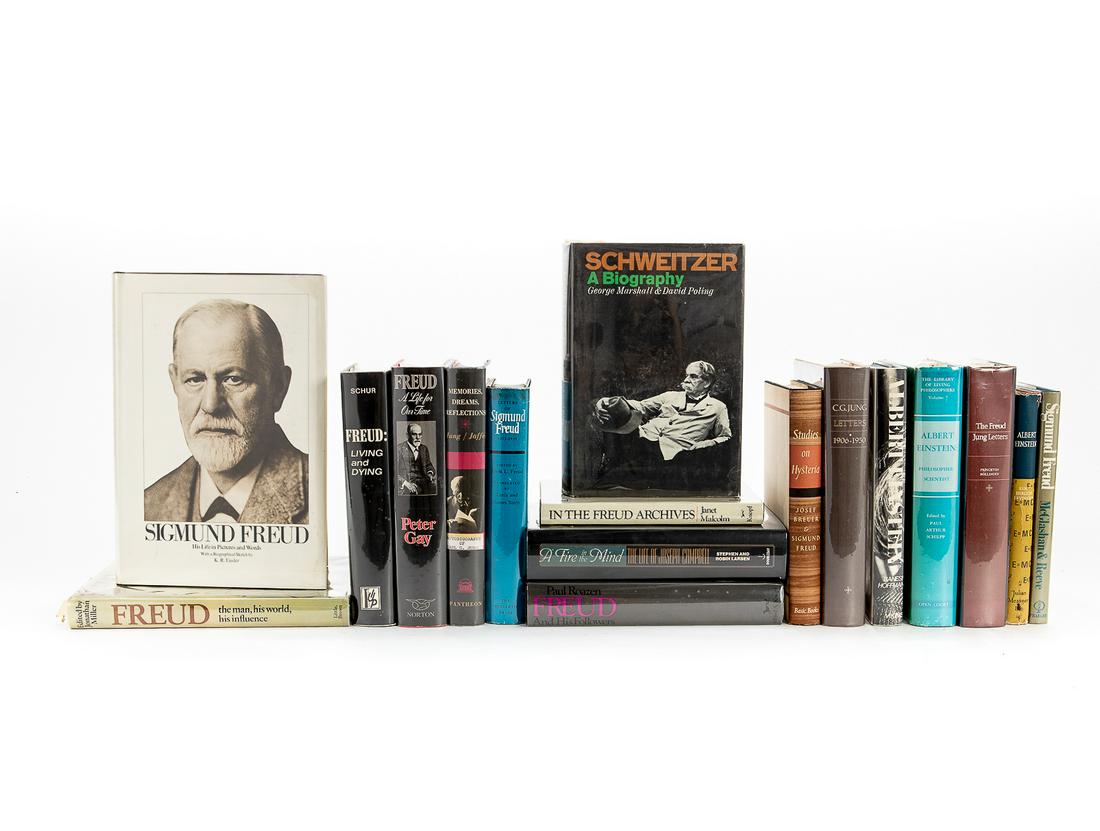 28 Books on Psychology and Science: FREUD, JUNG, EINSTEIN. A Collection of 28 Books on Psychology and ScienceLot features: C.G. Jung Letters 1906-1961 (2 vols.) Princeton: P.U. Press, 1973.; C.G. Jung, Memories, Dreams, and Reflections.