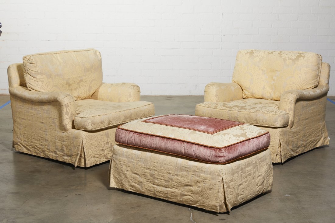 A pair of Rose Tarlow upholstered club armchairs (1 of 2)