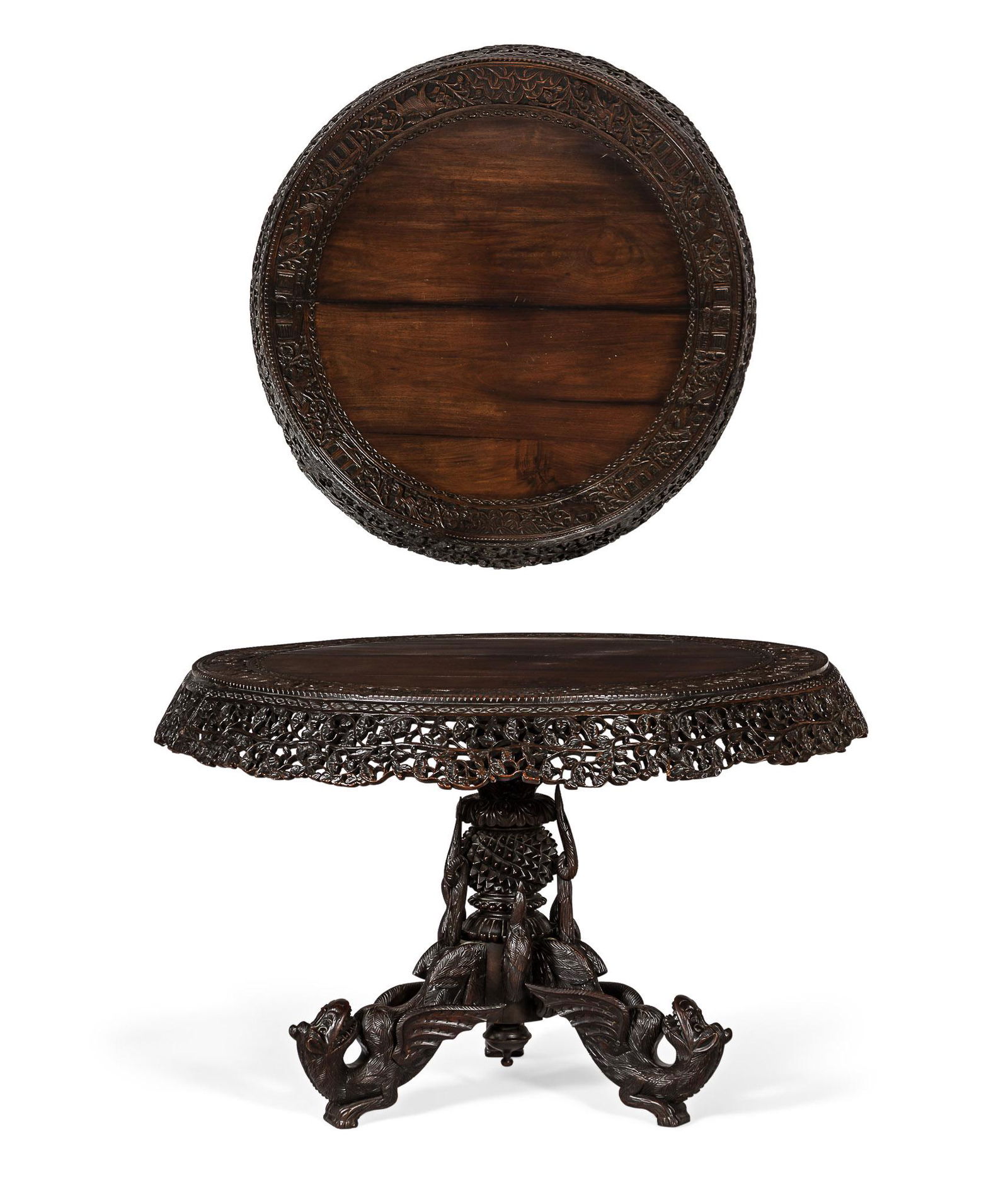 An Anglo Indian hardwood tilt top center table (1 of 4)