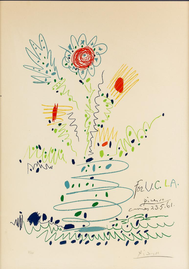 Pablo Picasso, Fleurs (for U.C.L.A.) 1961, litho (1 of 14)