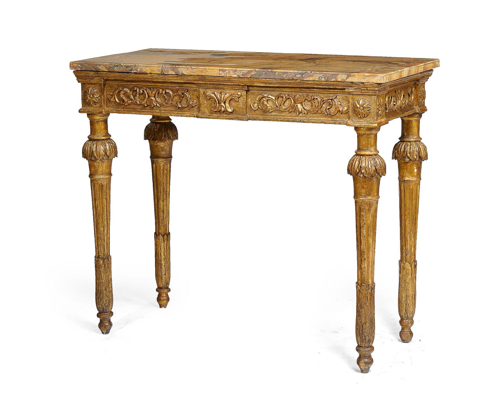An Italian Neoclassical giltwood console table (1 of 2)