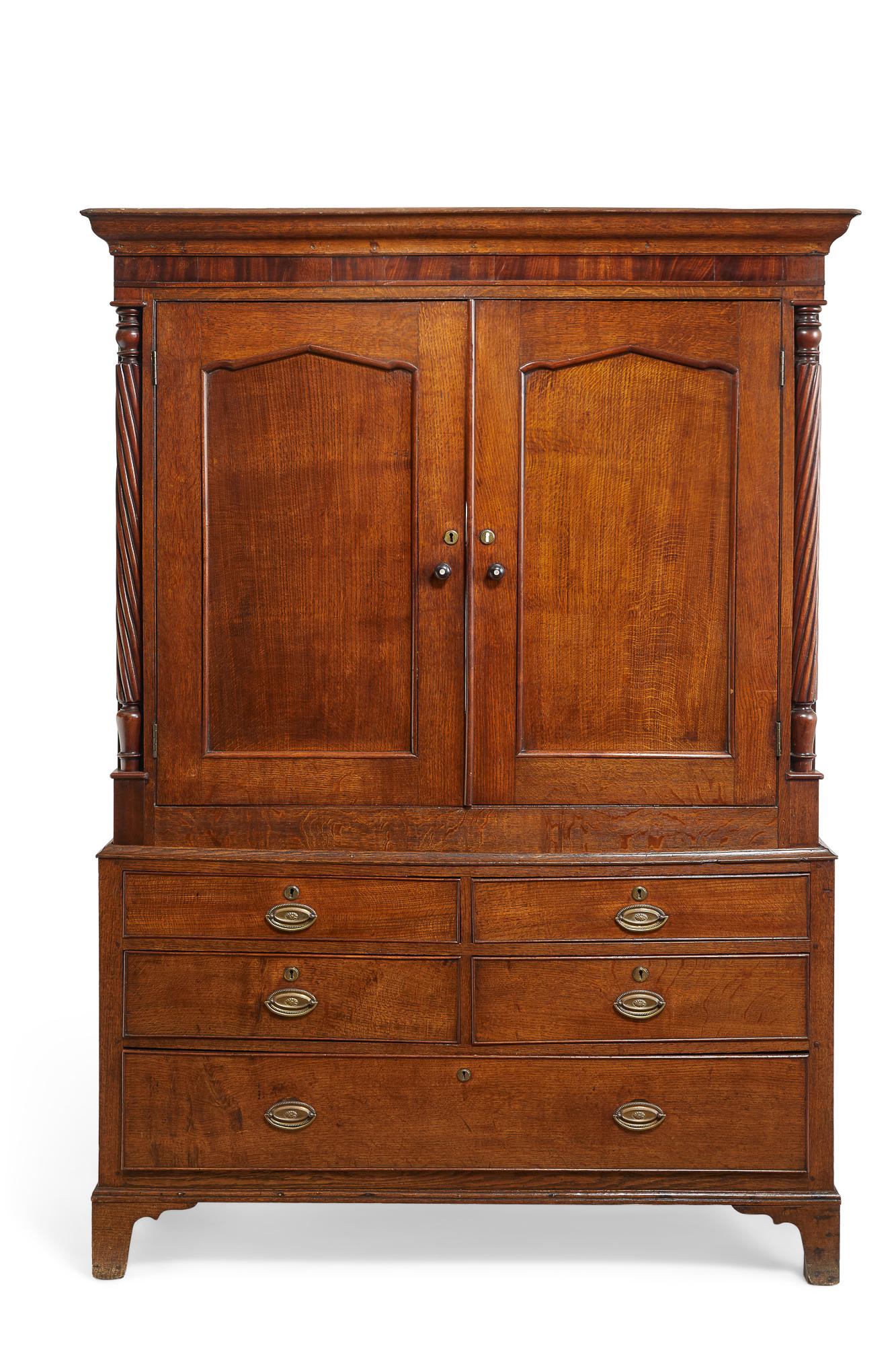 A Georgian oak linen press (1 of 4)