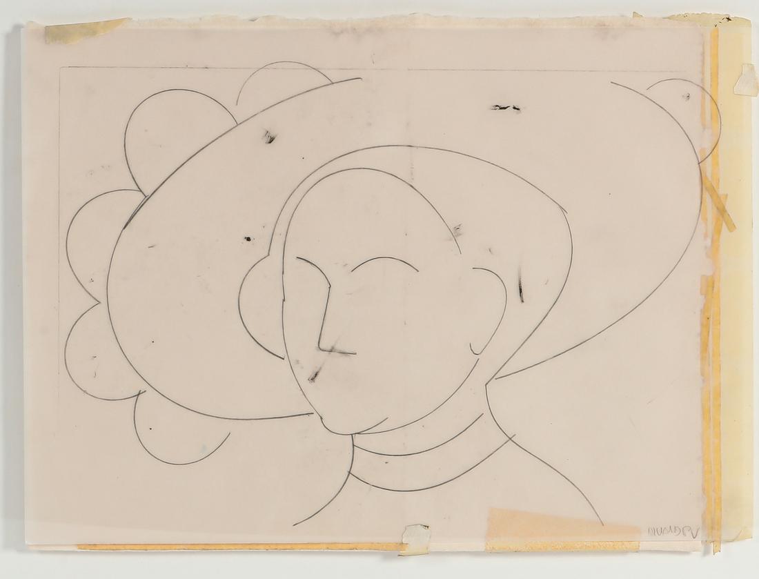 Manolo Valdes, 2003, portrait of a woman, drawing (1 of 4)