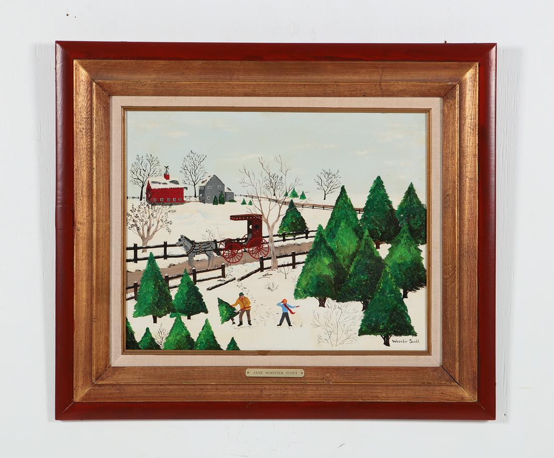Jane Wooster Scott, Choosing the Tree: Jane Wooster Scott (American, 20th century) Choosing the Tree oil on canvas signed lower right Wooster Scott 16 x 20in (40.5 x 50.5cm) Provenance: With Ankrum Gallery, Los Angele