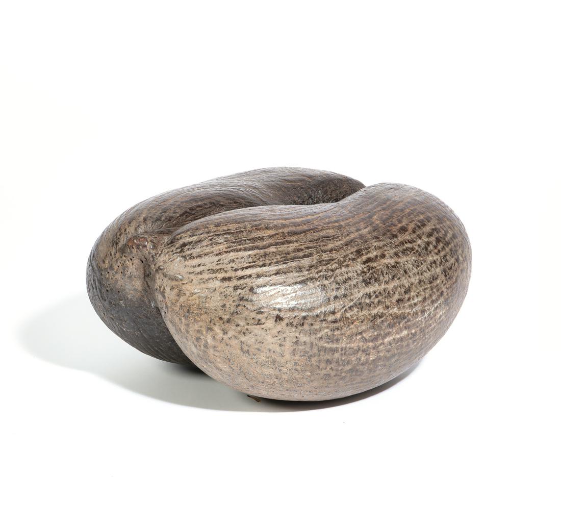 A large coco de mer nut, Caribbean Islands: A large coco de mer nut Caribbean Islands height 12 1/2in (31.5cm); width 11in (28cm); depth 6 1/2in (16.5cm)