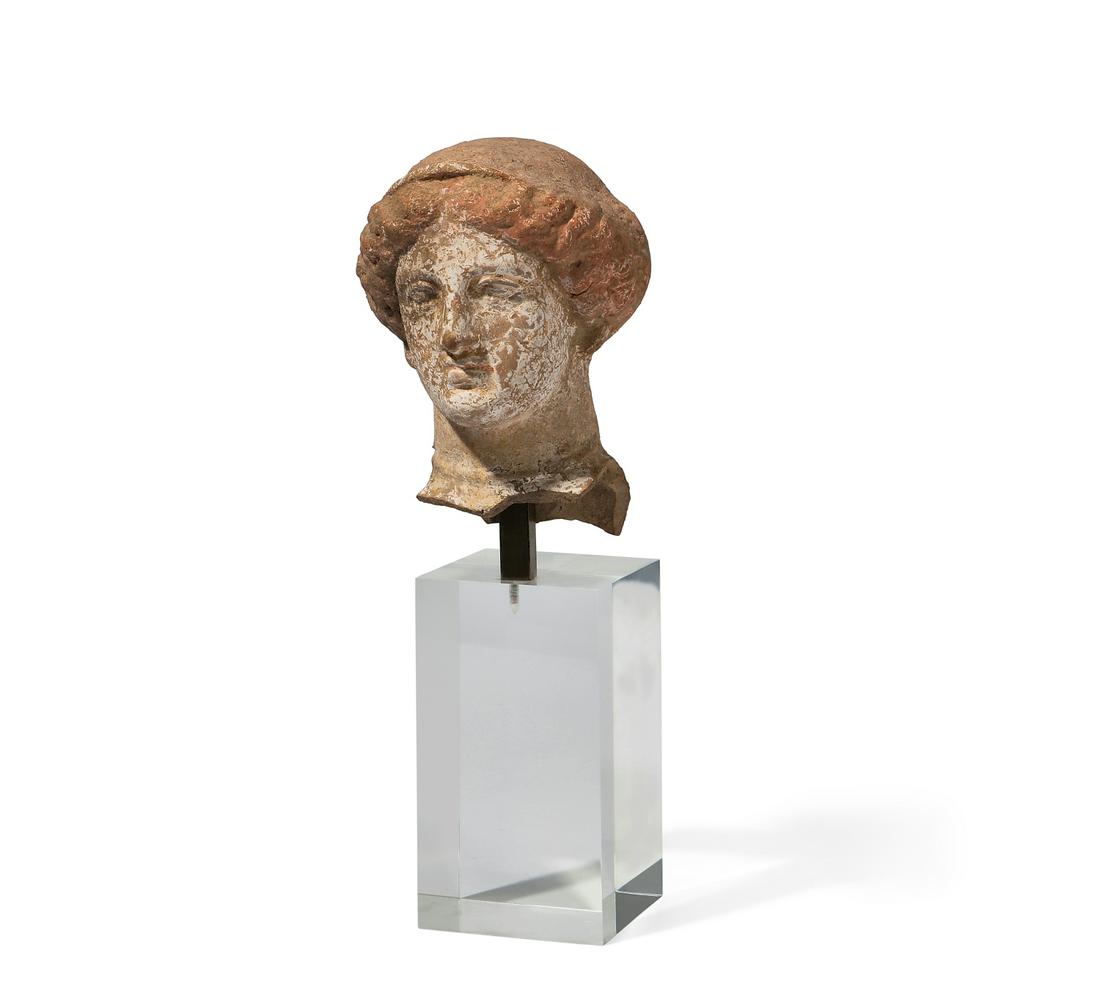 Greek terracotta female protome head, S. Italy (1 of 4)