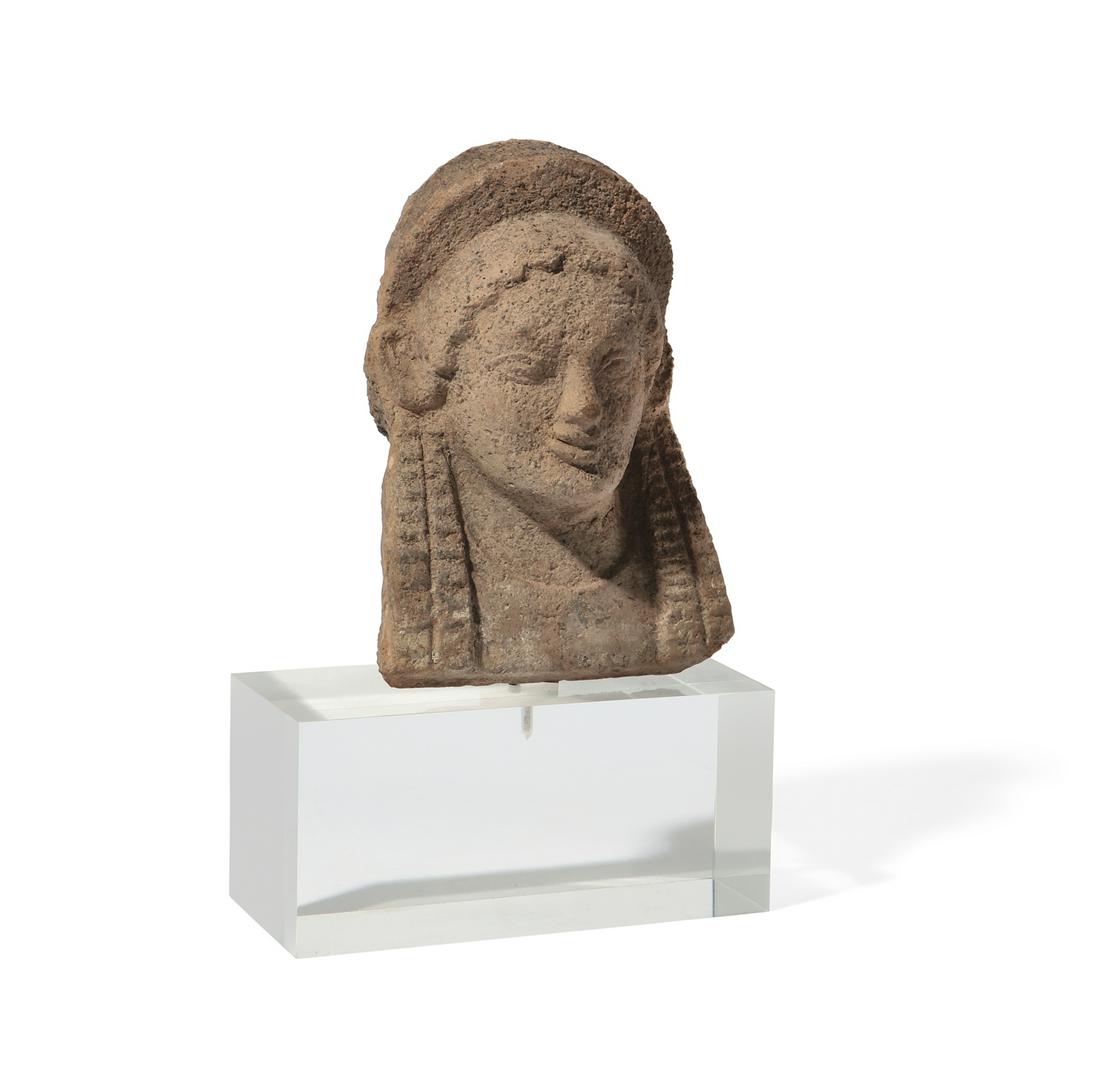 Greek terracotta female protome head, Magna Graecia (1 of 3)