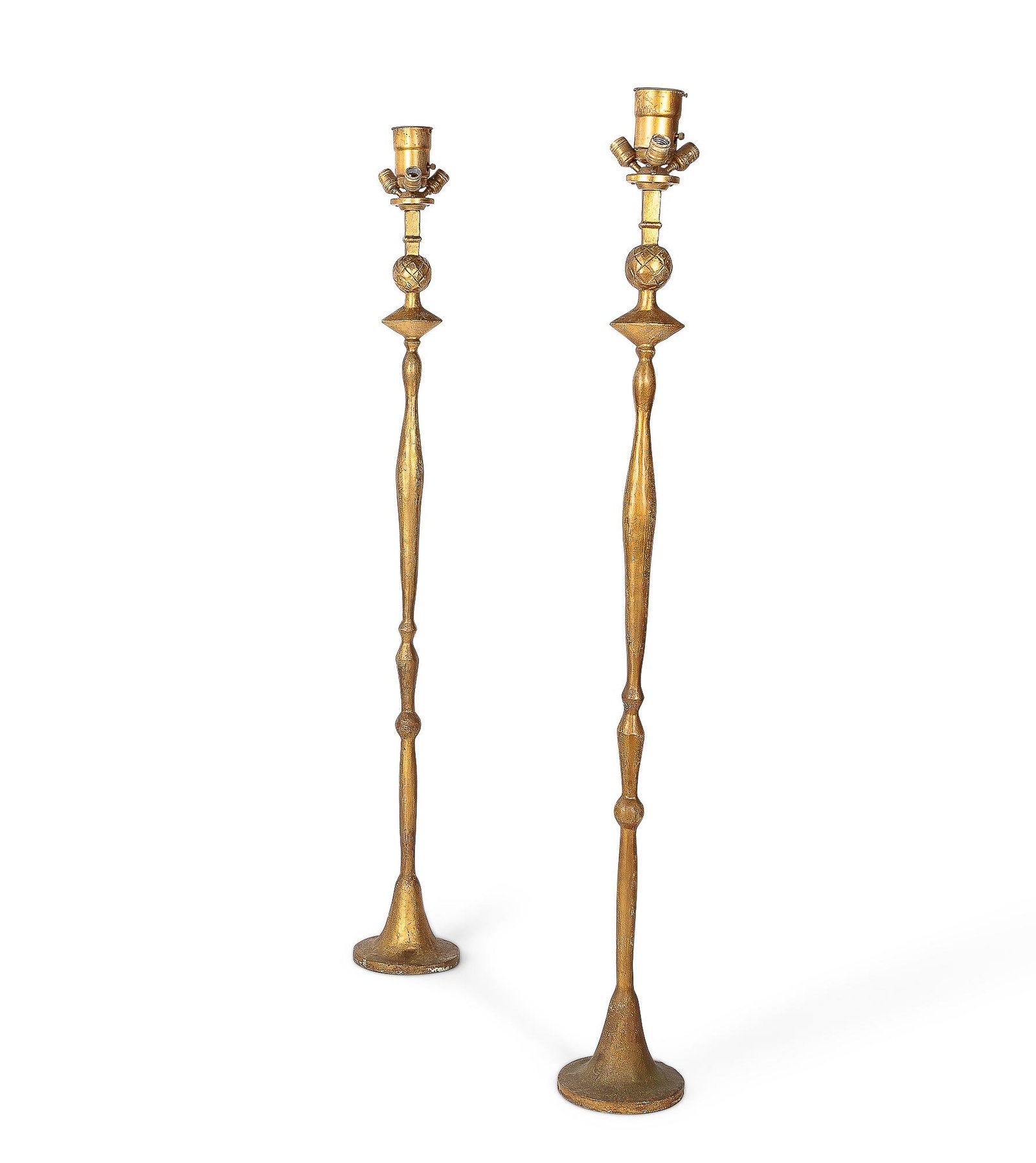 A pair of gilt bronze Pomme de Pin torchere lamps (1 of 3)