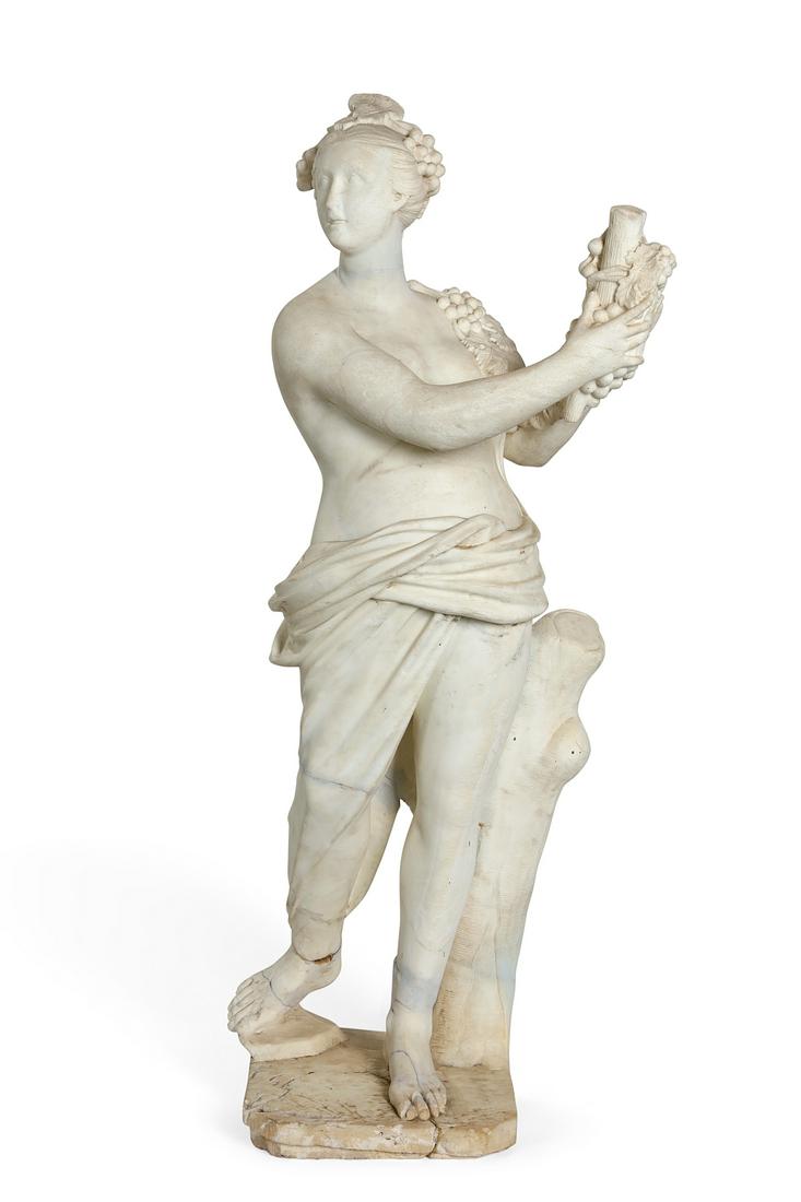 A Continental white marble model of a Bacchante (1 of 2)