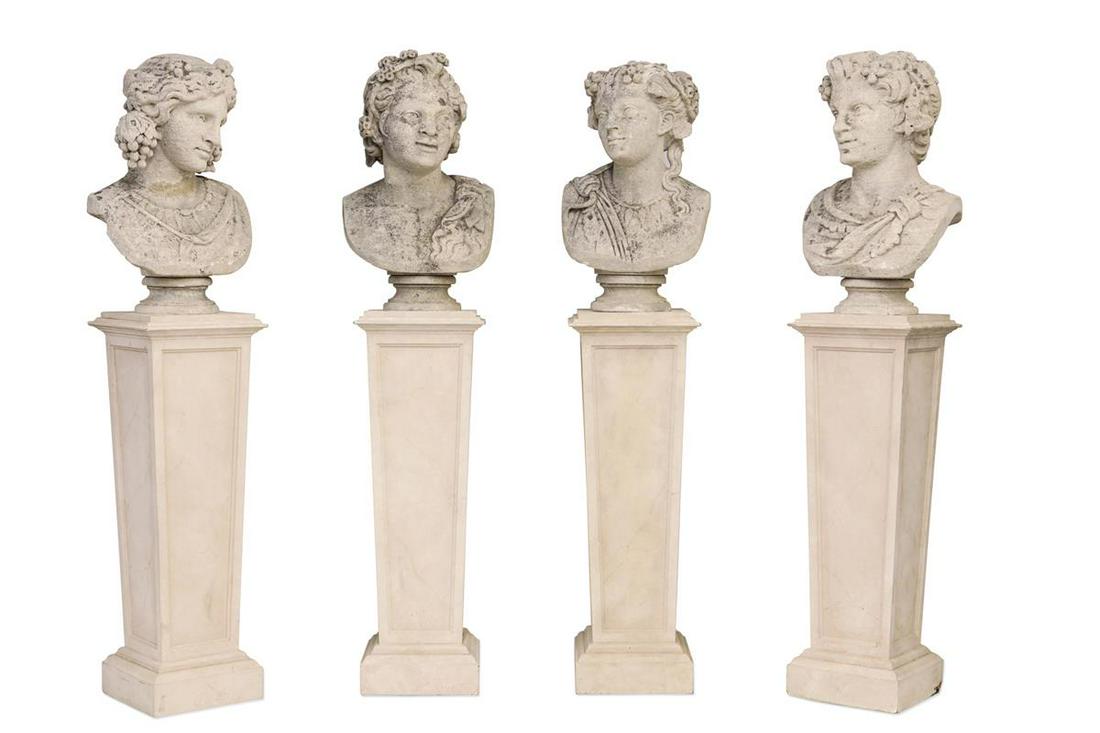 Four limestone busts of the four seasons (1 of 20)