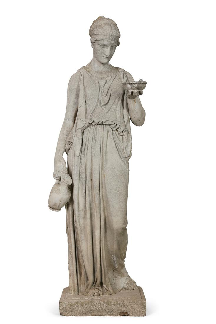 A cast stone model of a Classical Vestal (1 of 2)