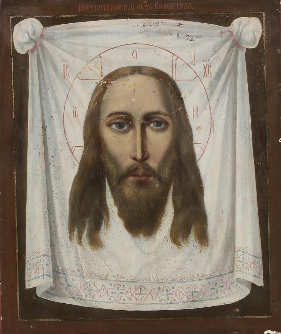 Russian painted icon of the Holy Shroud (1 of 2)