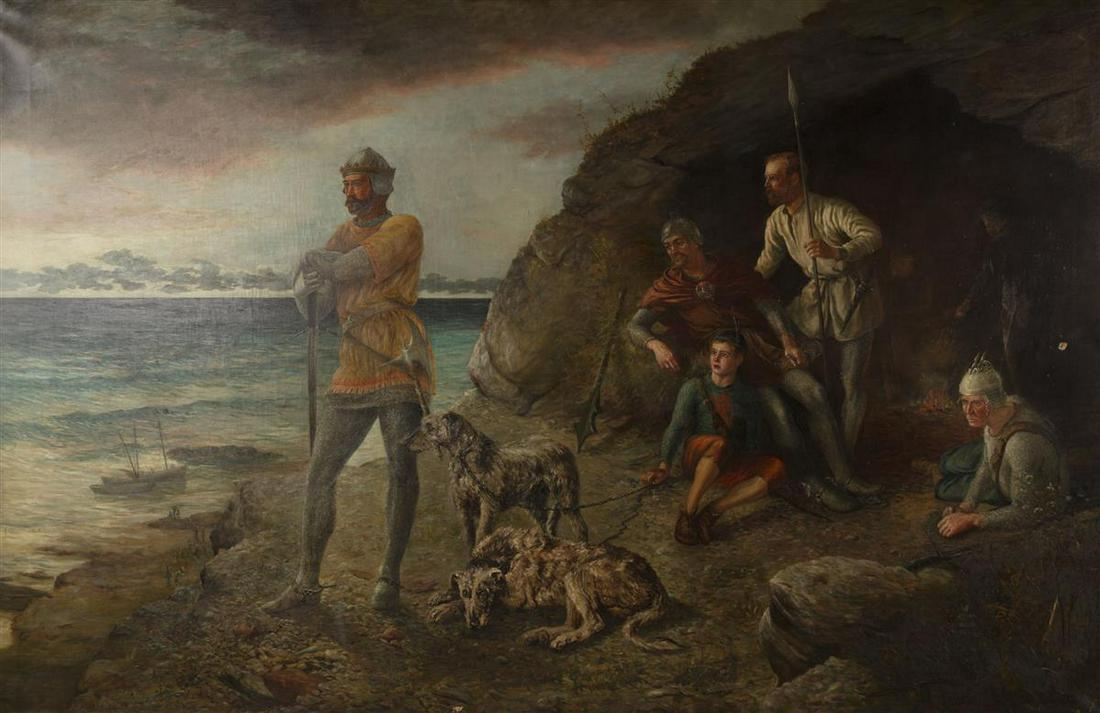 R.B. Johnston, knight, companions on crusade, o/c (1 of 2)