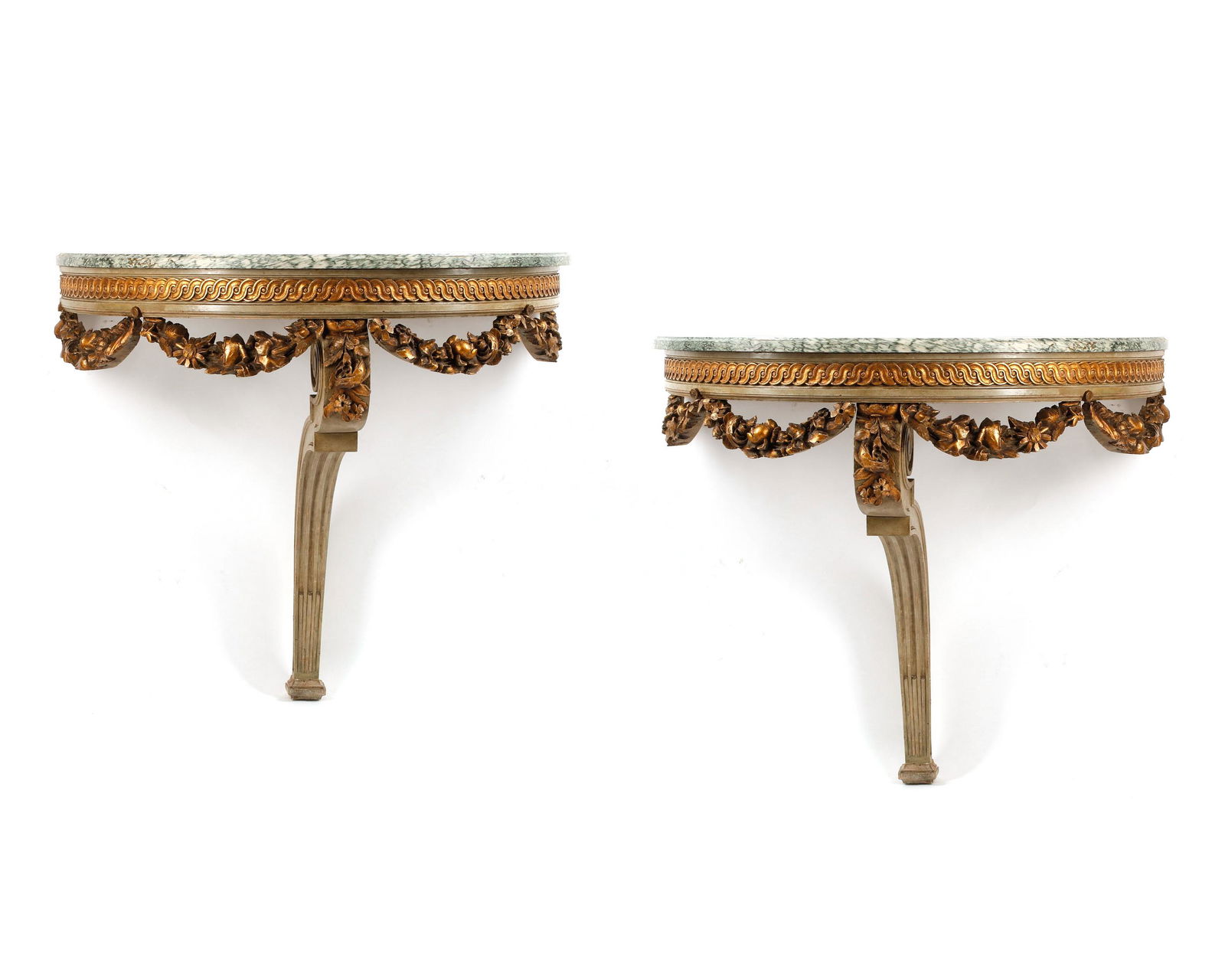 A pair of Louis XVI style  painted consoles (1 of 3)