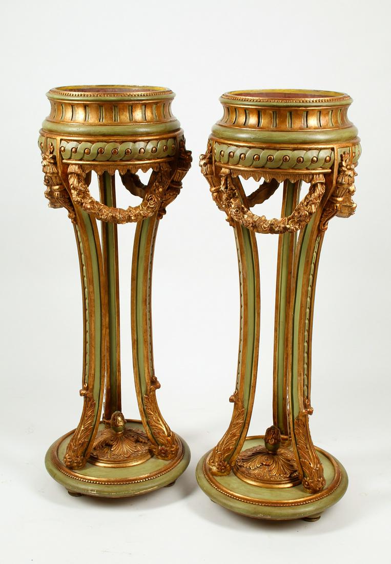 A pair of Neoclassical style painted jardinieres (1 of 4)