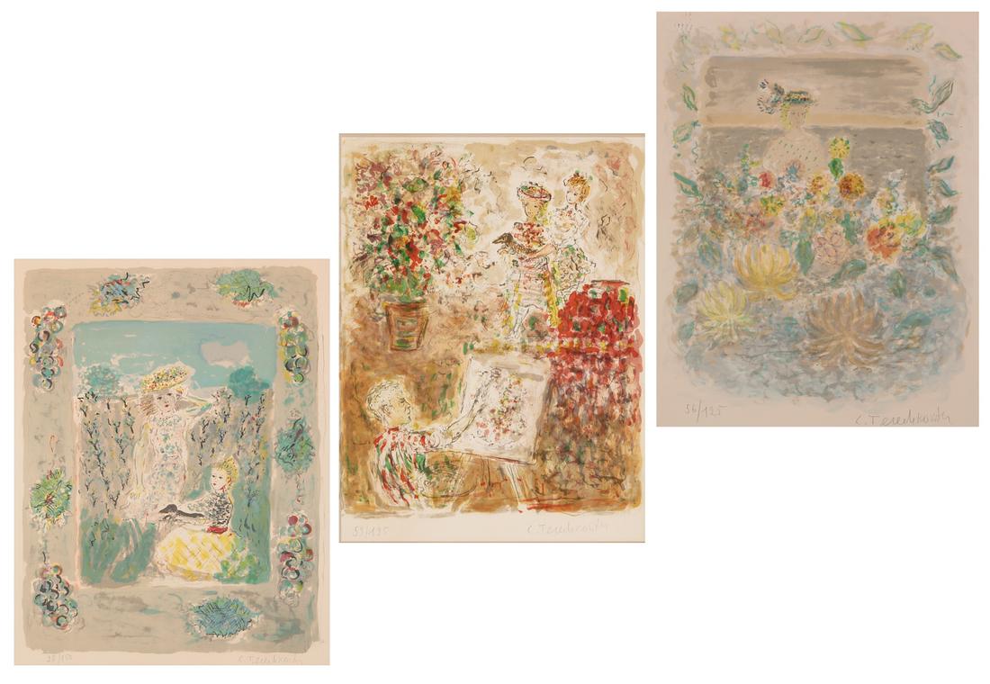 Constantin Terechkovitch, three color lithographs (1 of 8)