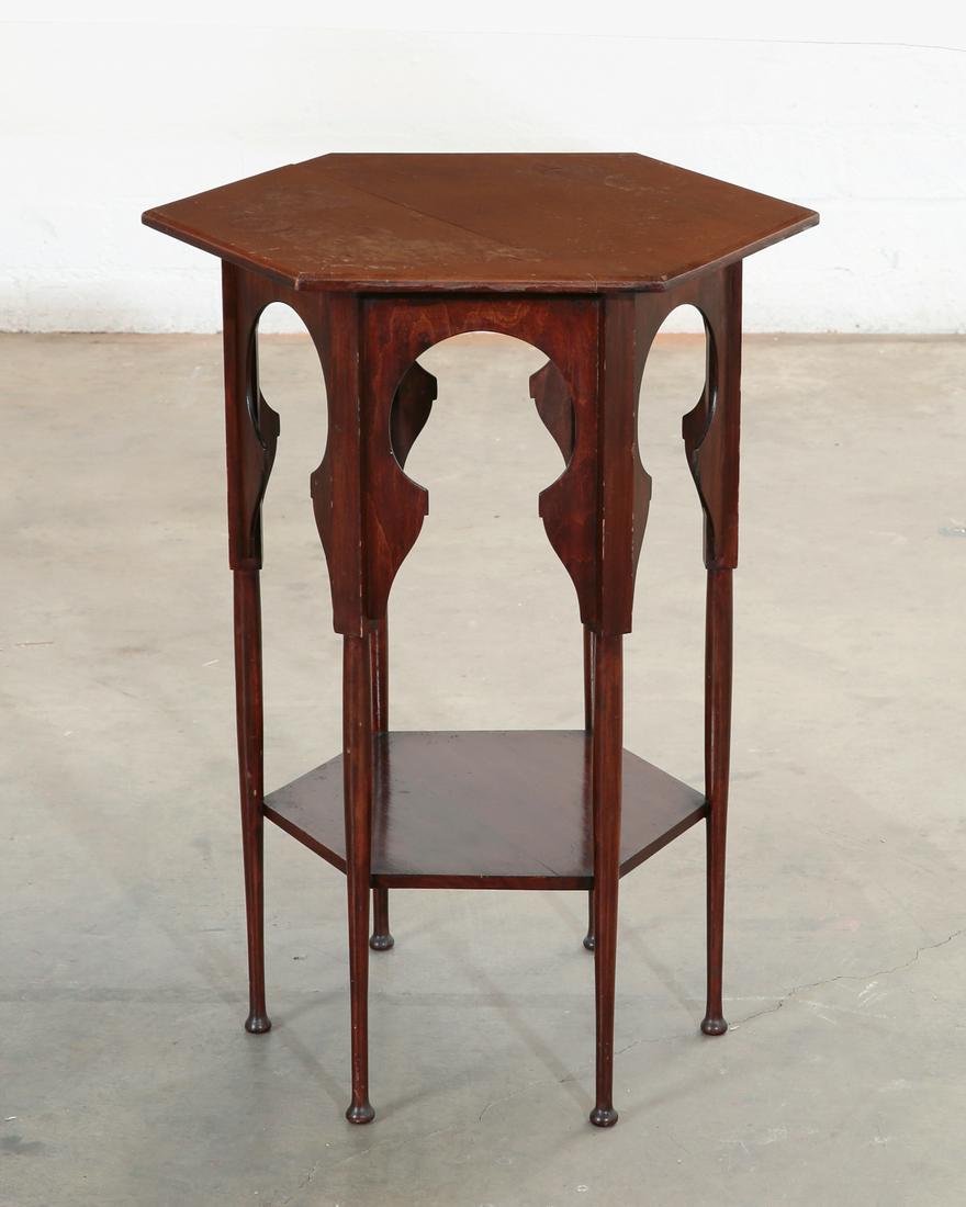 Arts & Crafts Moorish style hexagonal table, 1900 (1 of 1)