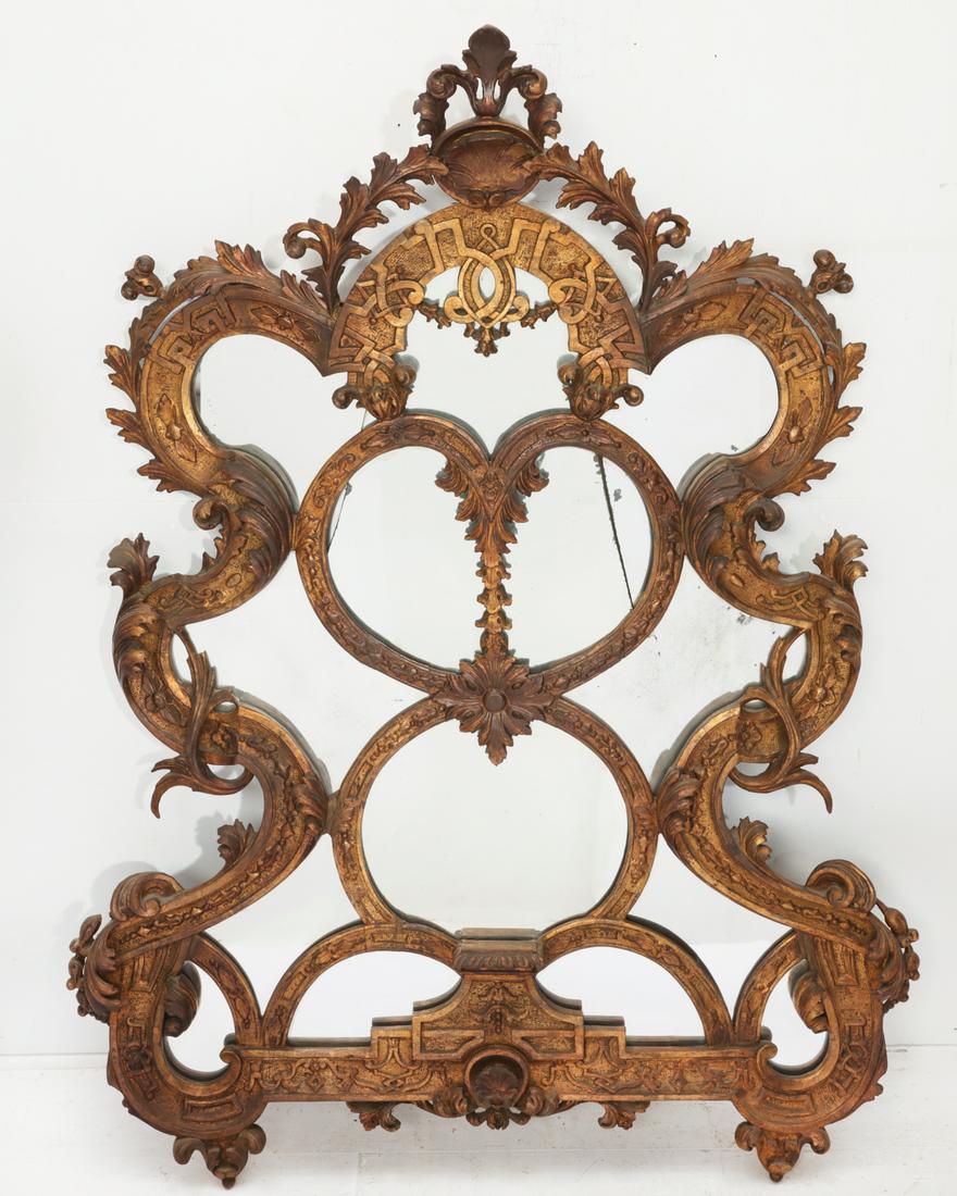 Italian Rococo style giltwood mirror 19th century (1 of 2)