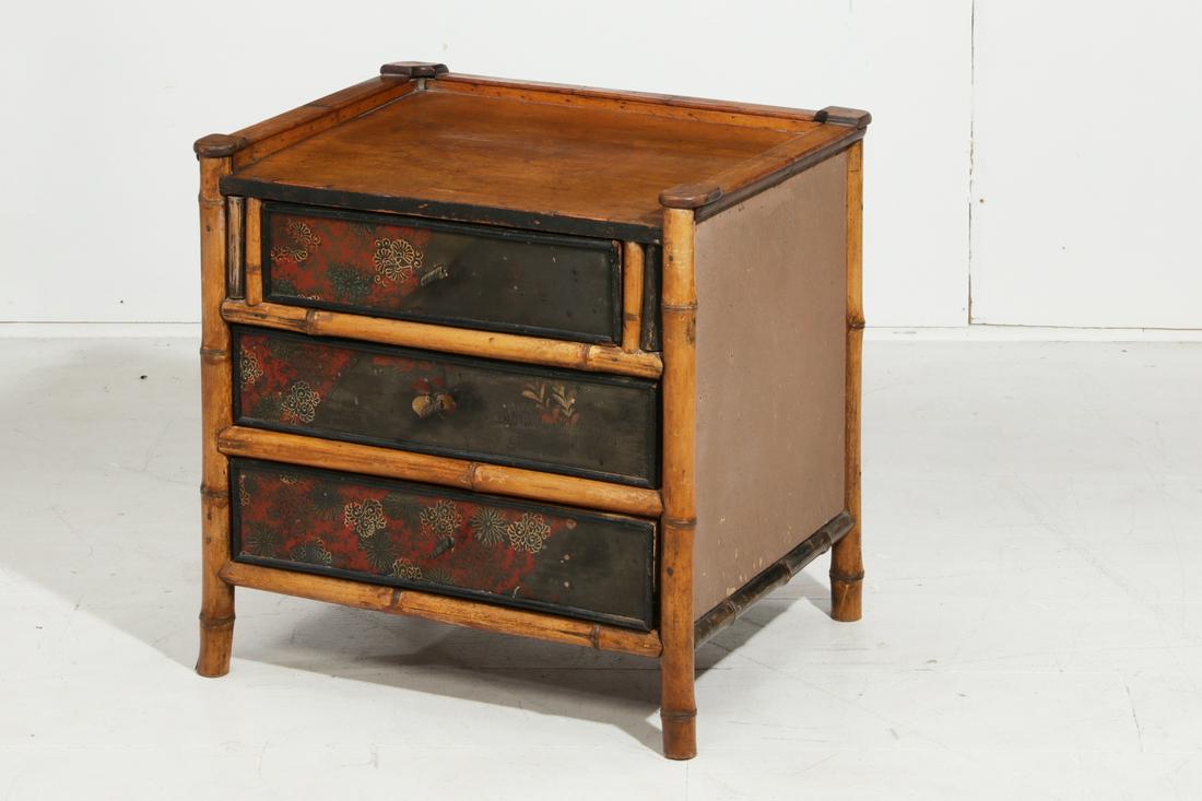 A French Japonisme lacquered & oak bamboo commode (1 of 2)
