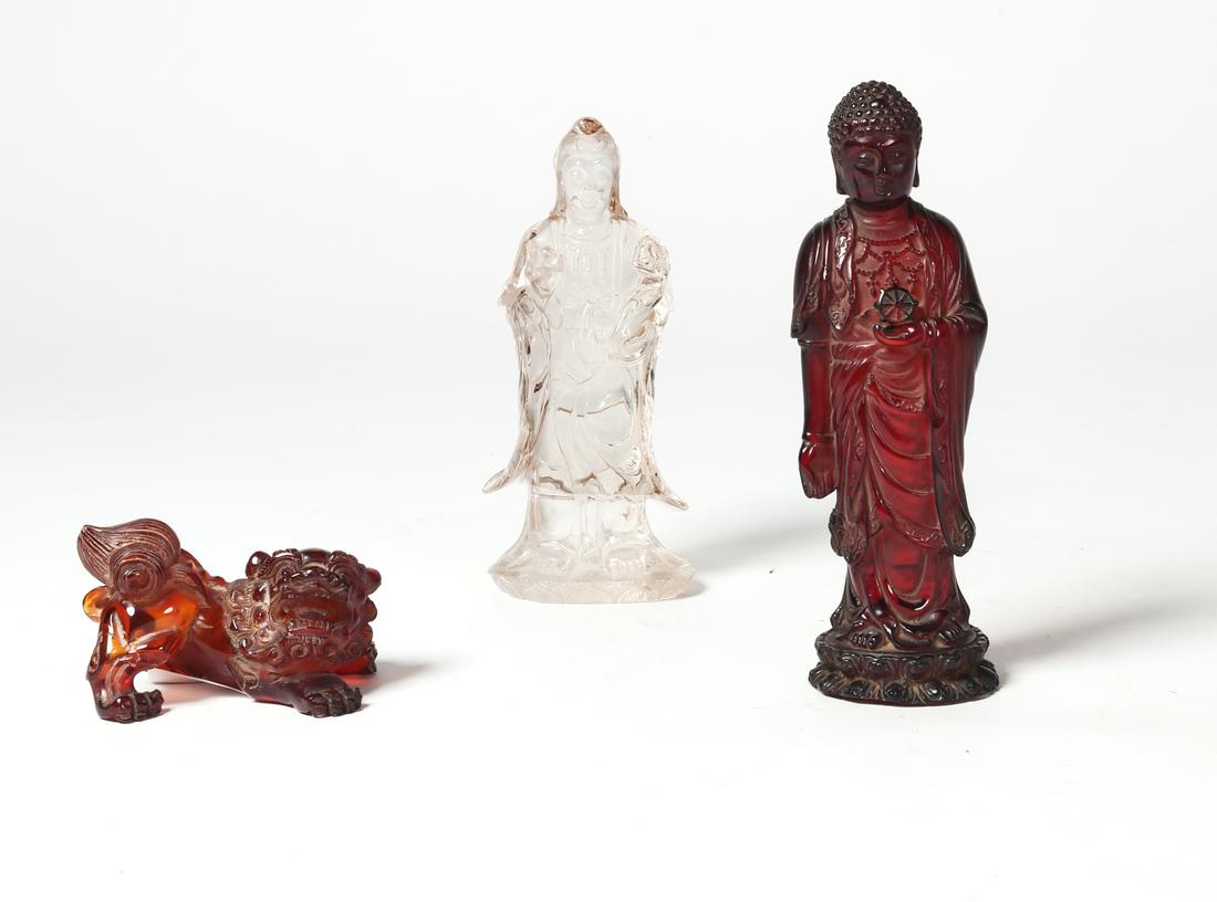 Three Chinese carved figures (1 of 2)