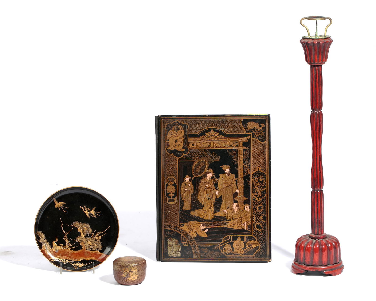 A four piece group of Japanese lacquerware (1 of 1)