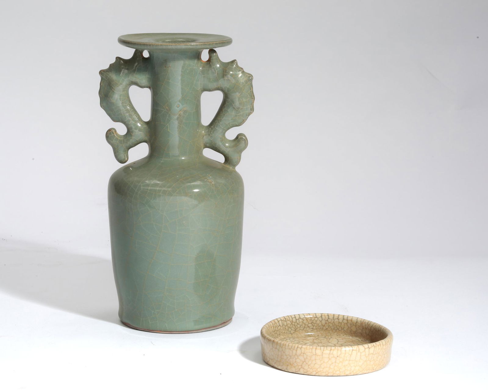 Two Chinese crackle glazed porcelain table articles (1 of 2)