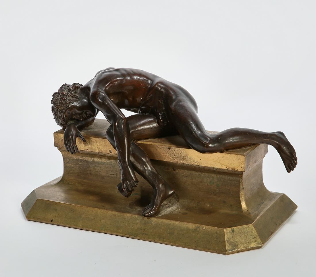 Continental bronze model of a drunken Bacchus (1 of 3)