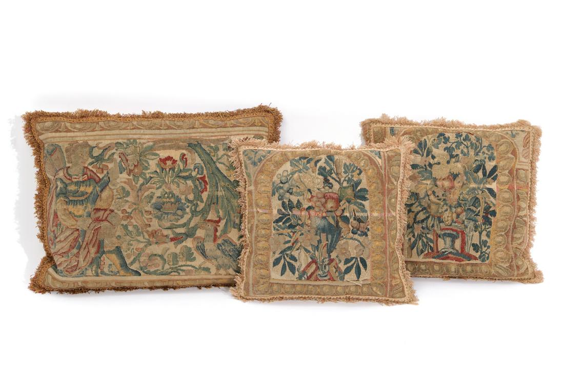 Three Flemish tapestry pillows (1 of 2)