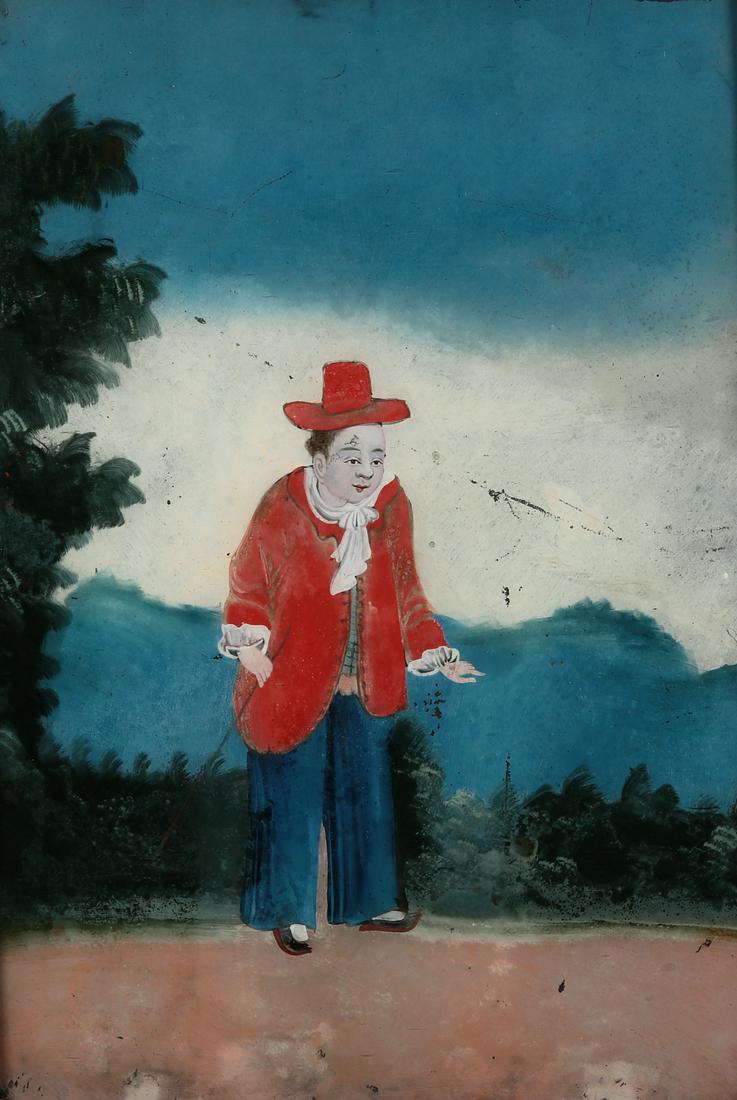 A Chinese reverse painting on glass (1 of 3)