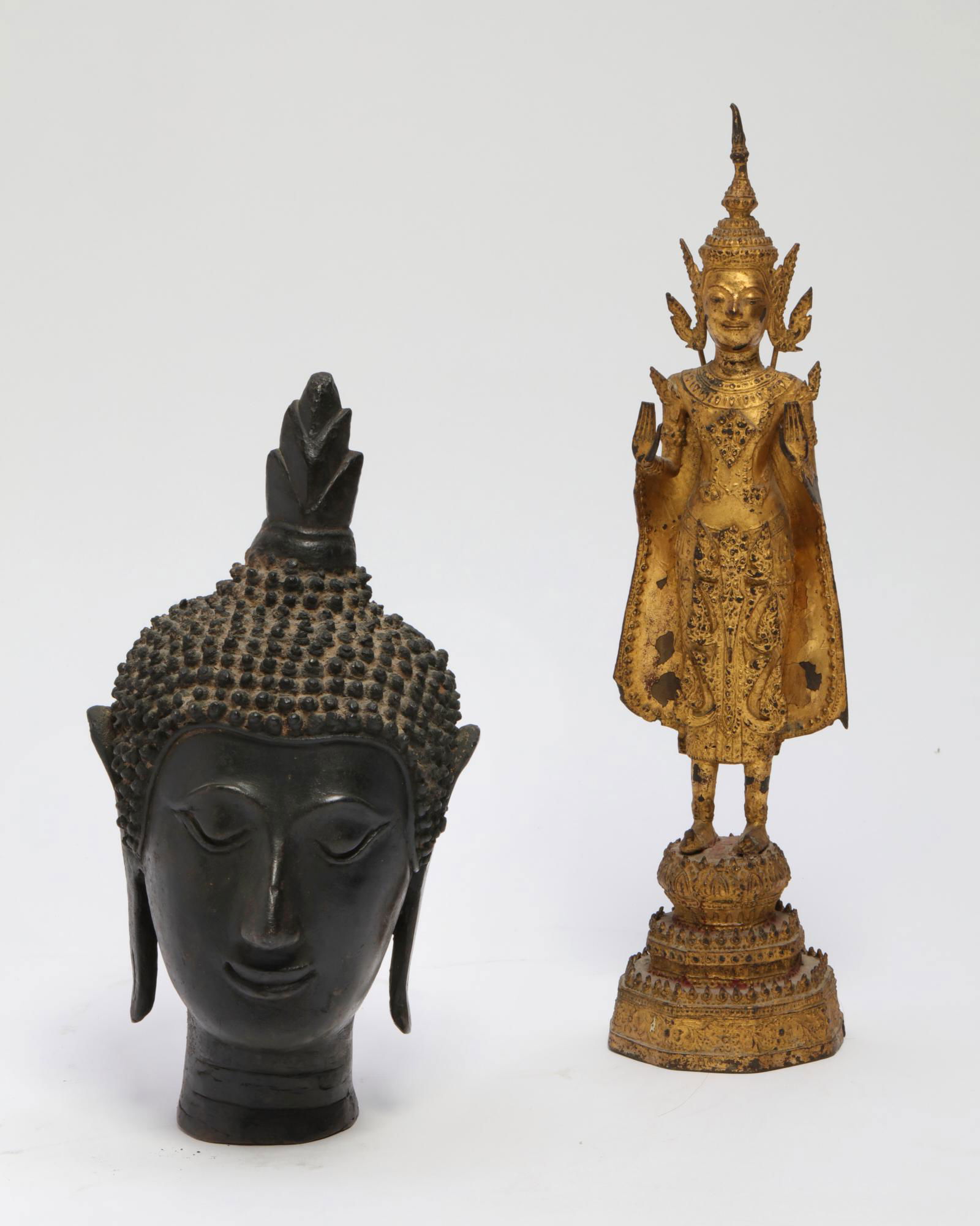 Two Thai metal models of Buddha (1 of 2)
