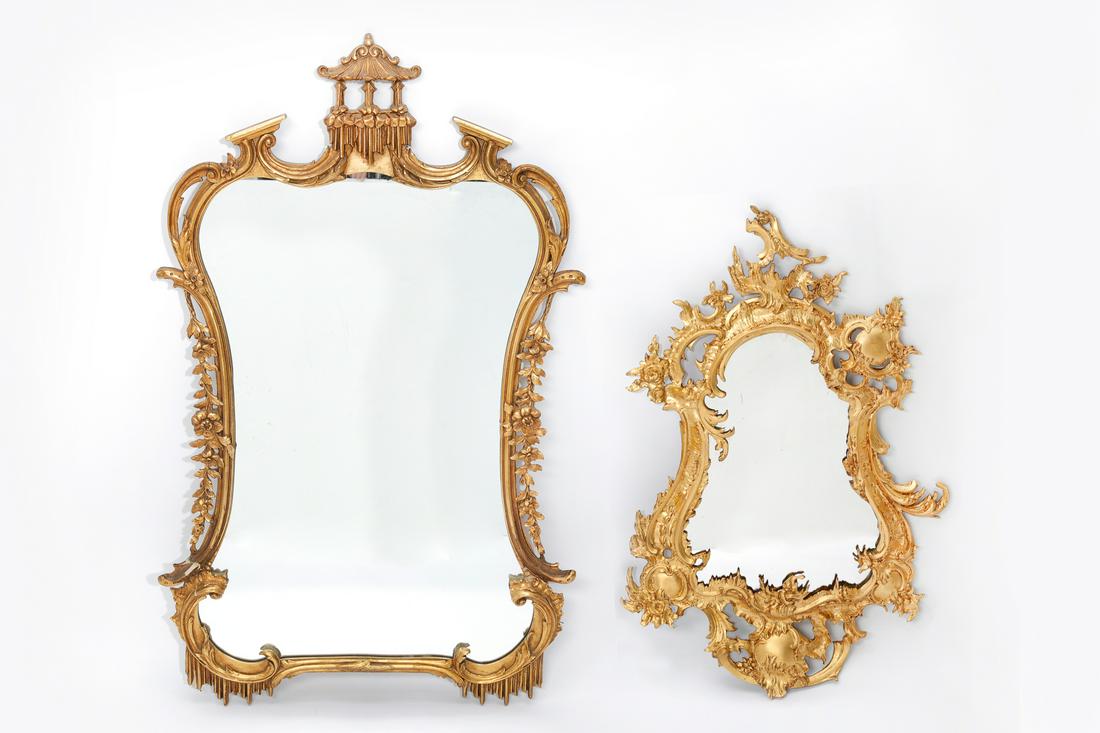 Two Rococo style gilded mirrors, post 1950 (1 of 2)