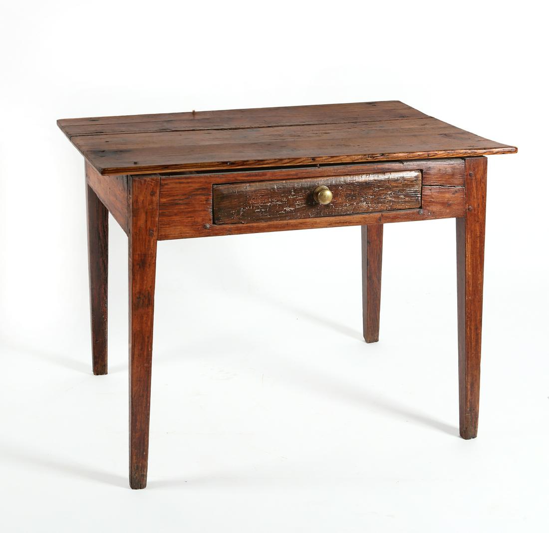 A Continental pine and oak farm table (1 of 2)