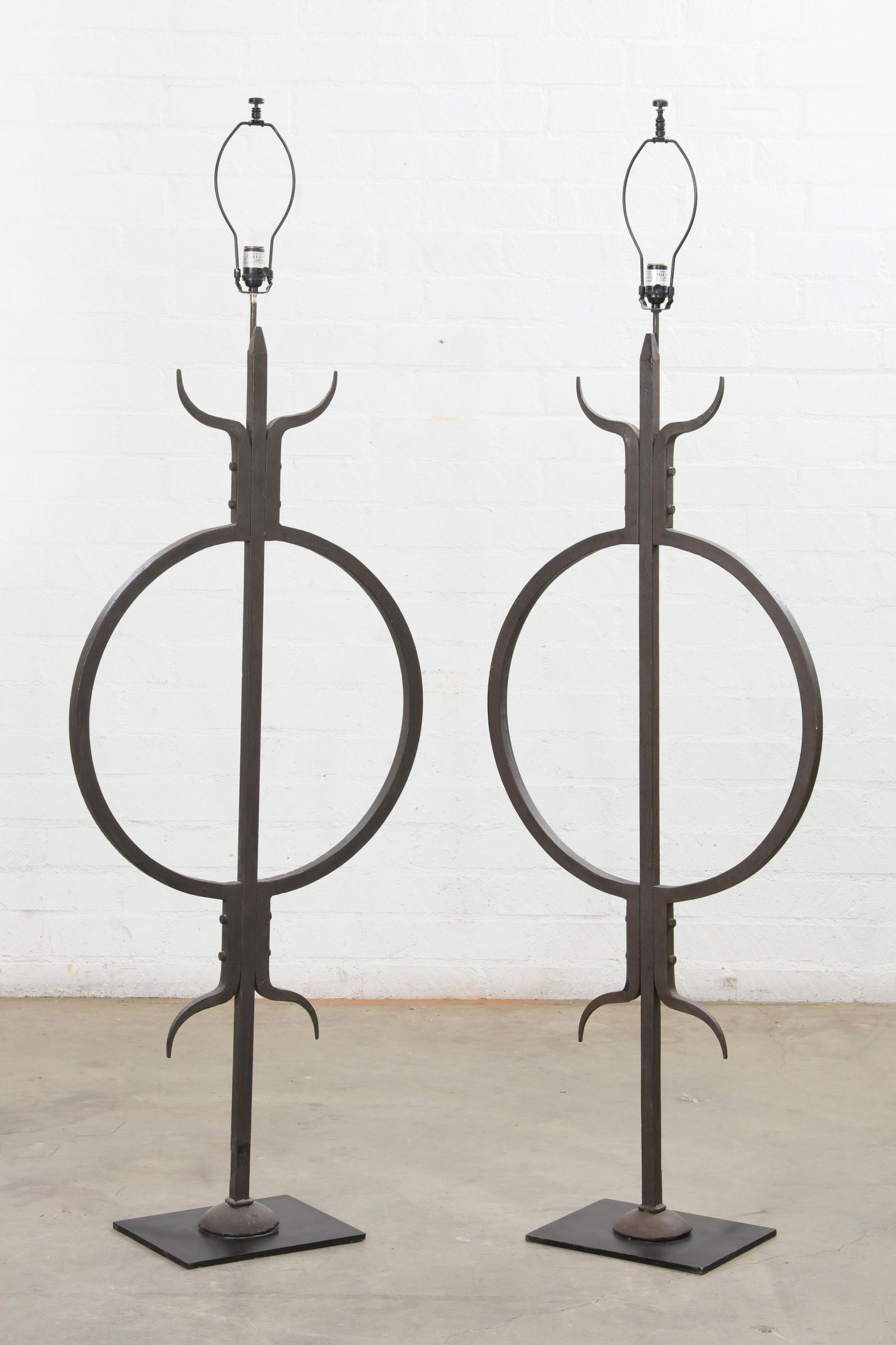 A pair of Restoration Hardware iron floor lamps (1 of 2)