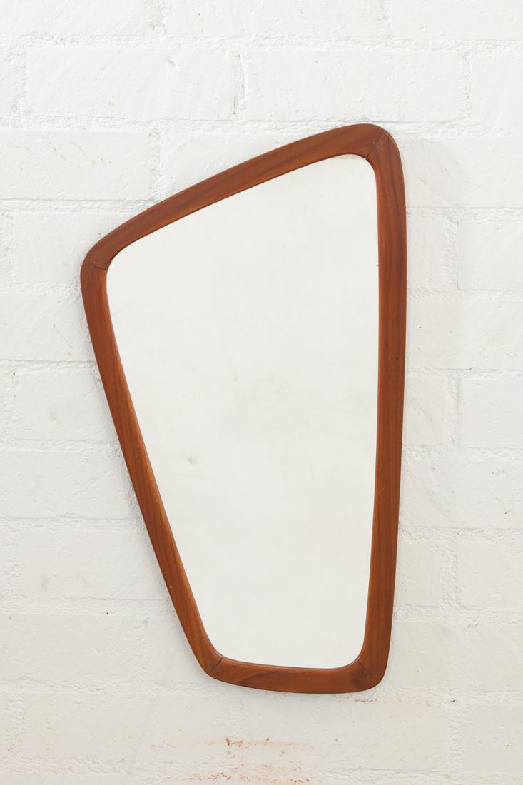 A Johansen Spejle teak asymmetric wall mirror (1 of 2)