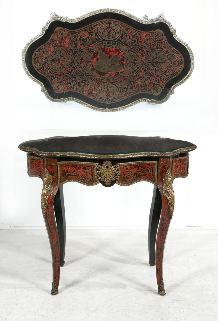 A Napoleon III style Boulle marquetry table (1 of 5)