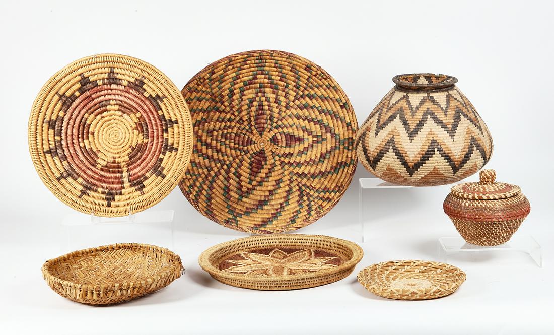 A group of seven African woven baskets (1 of 1)