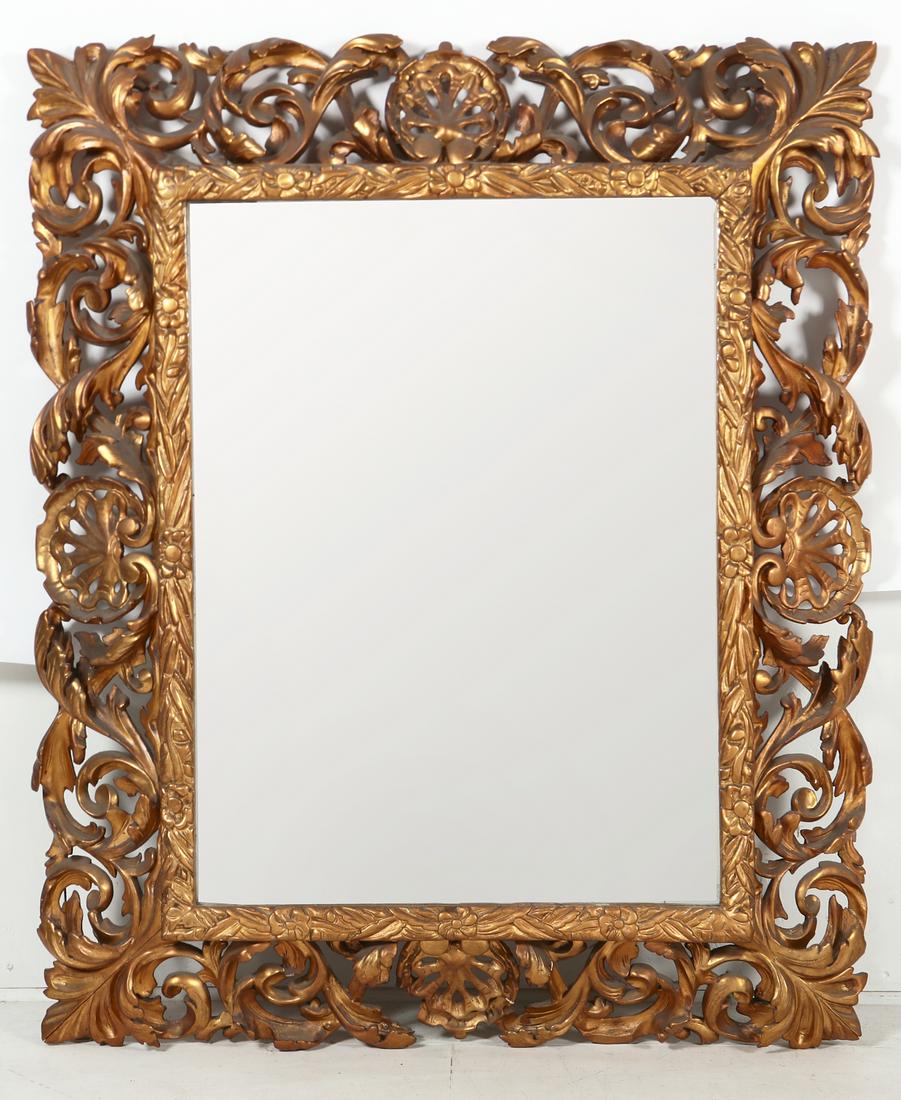 Baroque style carved giltwood mirror (1 of 2)