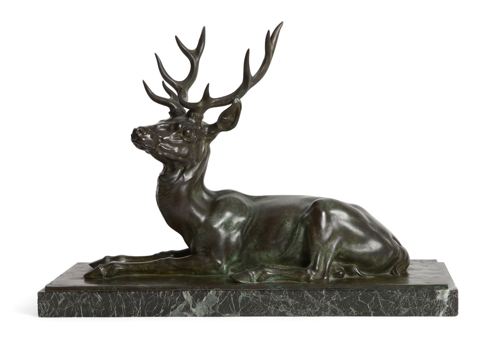 S R Bonome bronze model of a stag (1 of 7)