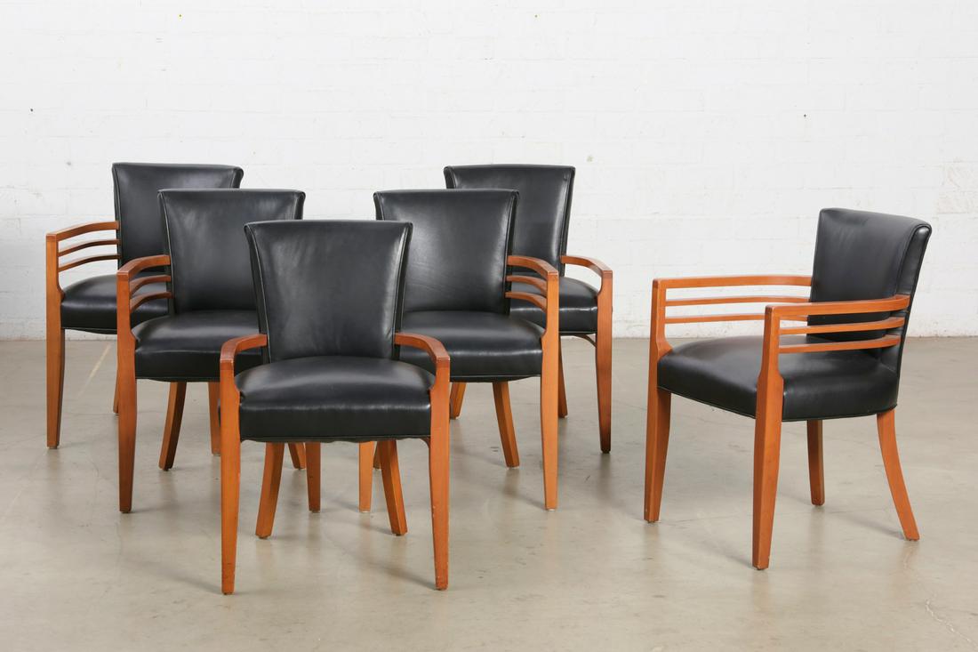 Six Art Moderne style leather dining chairs (1 of 2)