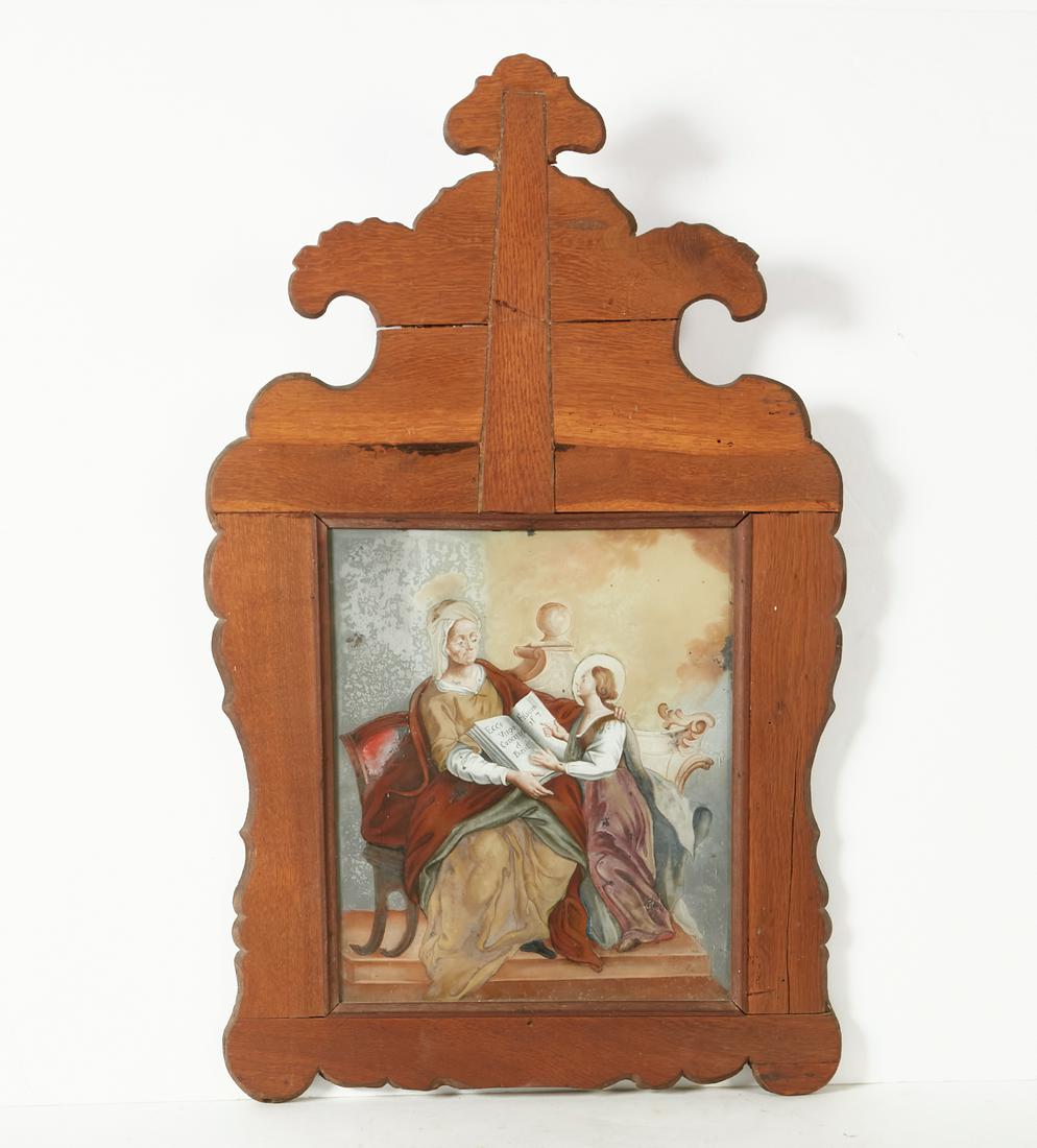 A reverse painting Saint Anne & the Virgin (1 of 2)