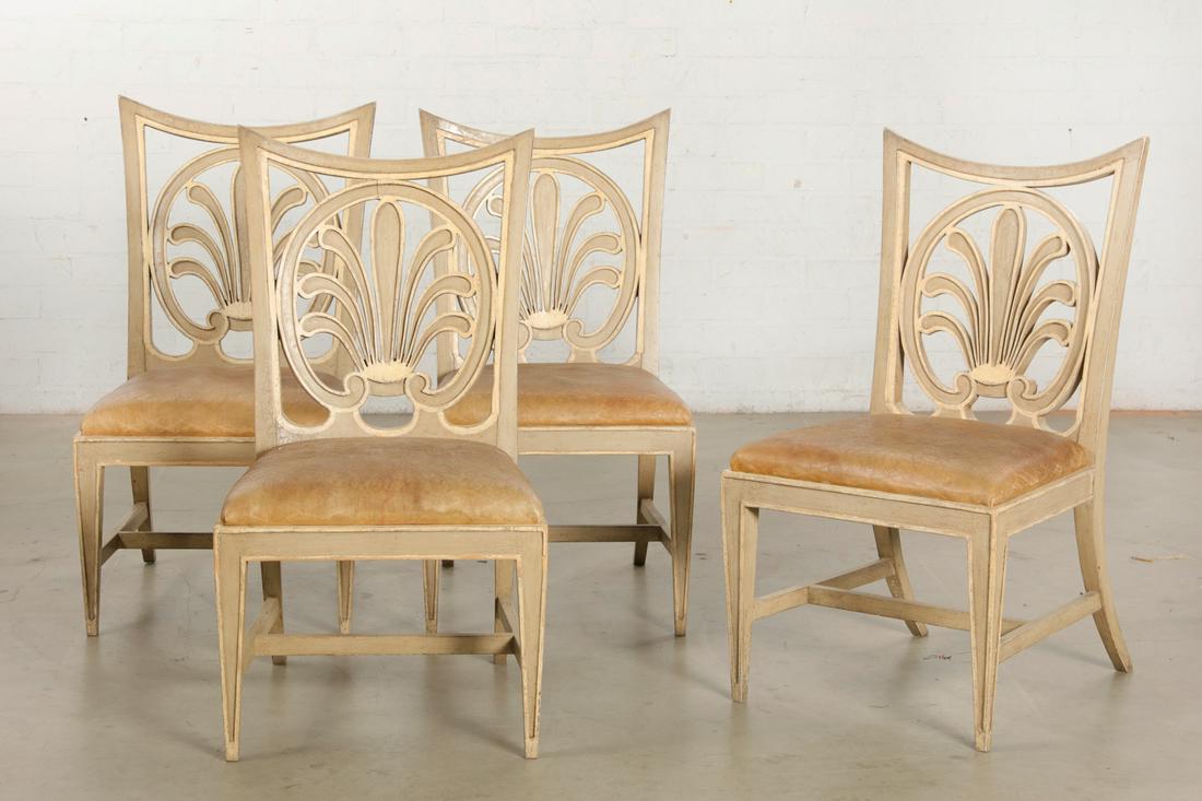 Four Rose Tarlow paint decorated dining chairs (1 of 2)